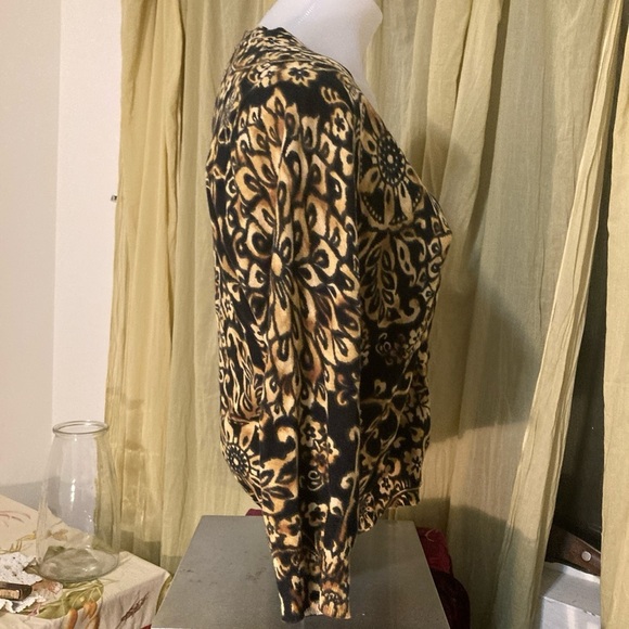 🌈 Jones New York Dahlia mandala v neck cotton cardigan small - Picture 2 of 6